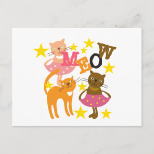 Dancing Cats Postcard