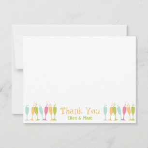 Dancing champagne glasses colour bubbly thank you