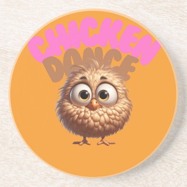 Dancing Chicken Sandstone Coaster (Front)