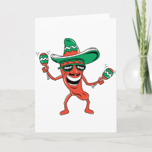 Dancing Chili Pepper Card