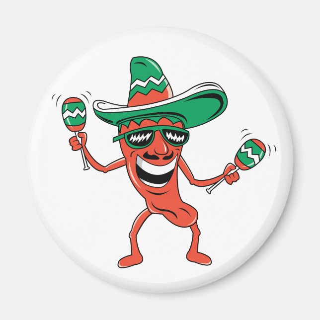 Dancing Chili Pepper Magnet (Front)