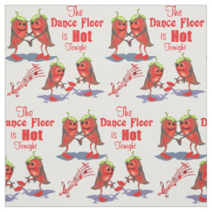 Dancing Chili Peppers Dance Floor Hot Tonight Fabric