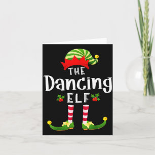 Dancing Christmas Elf Matching Pajama X-mas Party  Card
