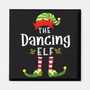 Dancing Christmas Elf Matching Pajama X-mas Party  Magnet