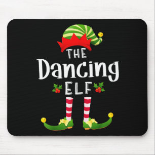 Dancing Christmas Elf Matching Pajama X-mas Party  Mouse Pad