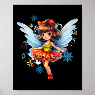 Dancing Christmas Fairy Cute Fairy Christmas Poster