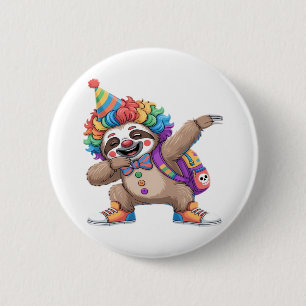 Dancing Clown Dabbing Spooky Halloween sloth Overs 2 Inch Round Button