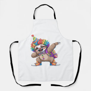 Dancing Clown Dabbing Spooky Halloween sloth Overs Apron