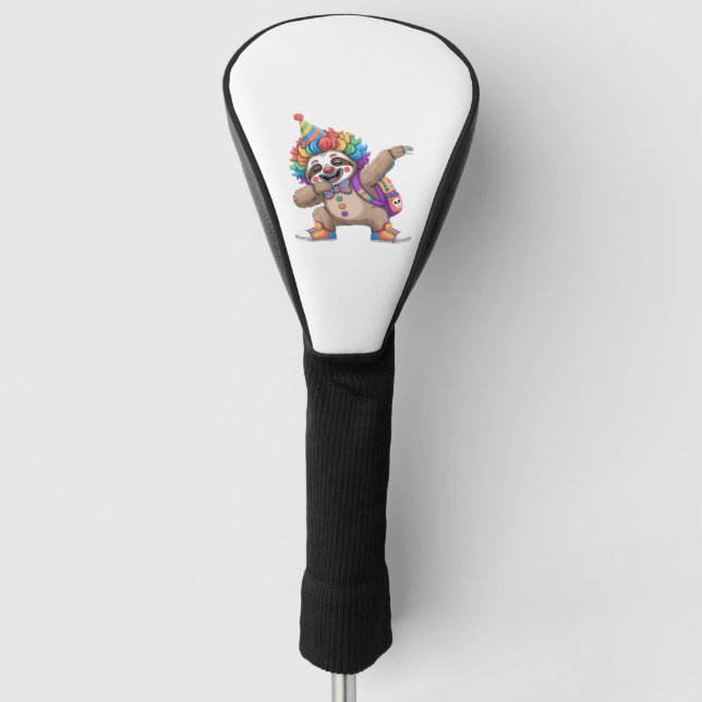 Dancing Clown Dabbing Spooky Halloween sloth Overs Golf Head Cover (Front)