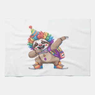 Dancing Clown Dabbing Spooky Halloween sloth Overs Kitchen Towel