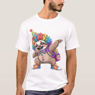 Dancing Clown Dabbing Spooky Halloween sloth Overs T-Shirt