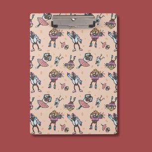 Dancing Coffee Beans Cartoon Pattern Clipboard