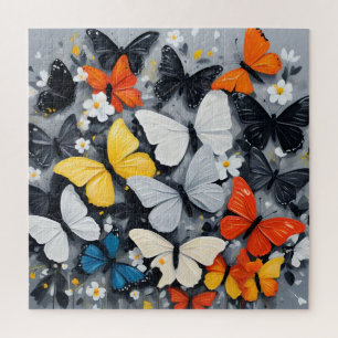 Dancing Colorful Butterfly Acrylic Art, Jigsaw Puzzle