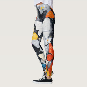 Dancing Colorful Butterfly Acrylic Art, Leggings
