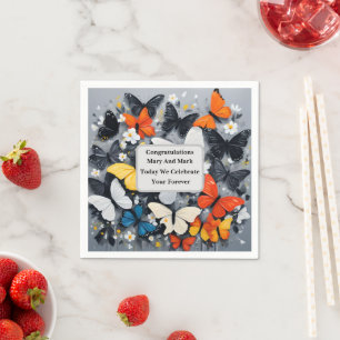 Dancing Colorful Butterfly Acrylic Art, Napkin