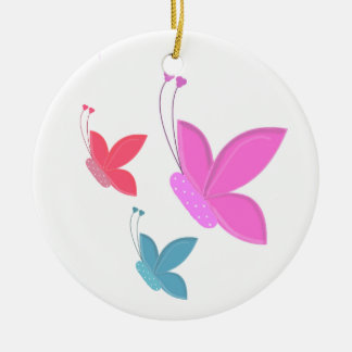 Dancing Colourful Butterflies Ceramic Ornament