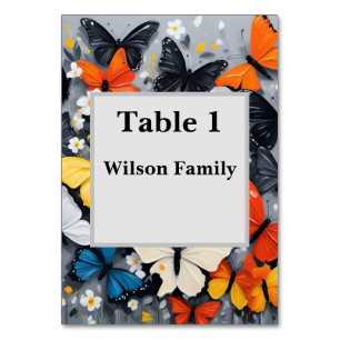 Dancing Colourful Butterfly Acrylic Art, Table Number