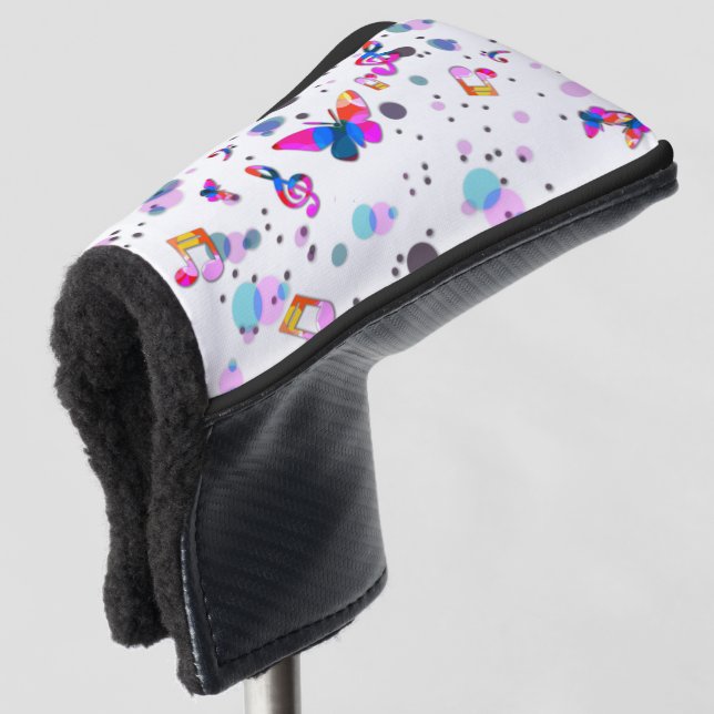 Dancing Colourful Music Golf Head Cover (3/4 Front)