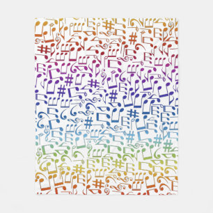 Dancing Colourful Music Notes Musician Music Lover Fleece Blanket