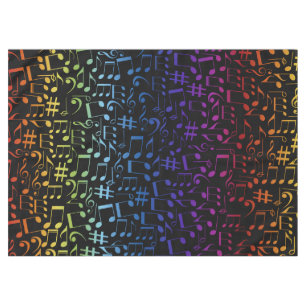 Dancing Colourful Music Notes Musician Music Lover Tablecloth