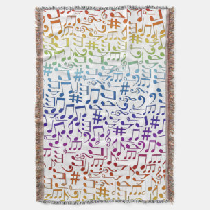 Dancing Colourful Music Notes Musician Music Lover Throw Blanket