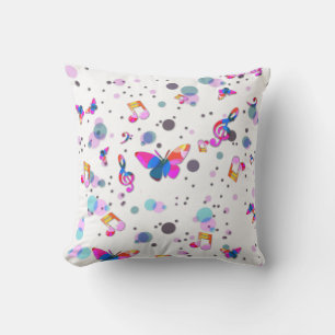Dancing Colourful Music Outdoor Pillow
