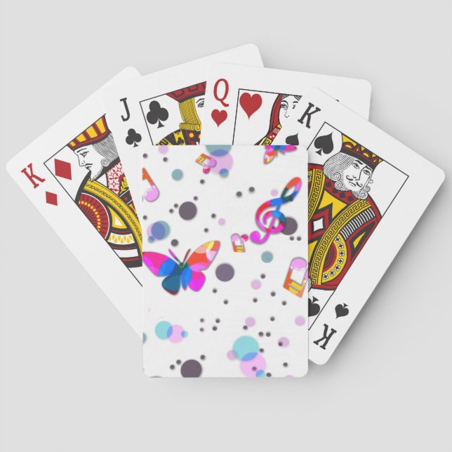 Dancing Colourful Music Playing Cards (Back)