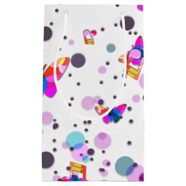 Dancing Colourful Music Small Gift Bag (Front)