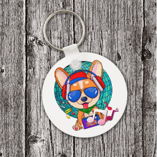 Dancing Corgi Kawaii Cute Keychain