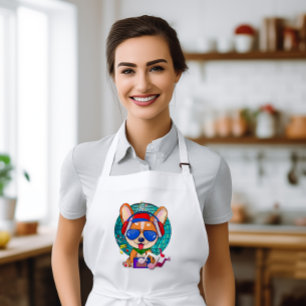 Dancing Corgi Kawaii Cute  Long Apron