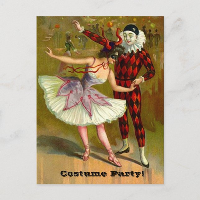 Dancing Couple Halloween Costume Fête Invitation (Devant)