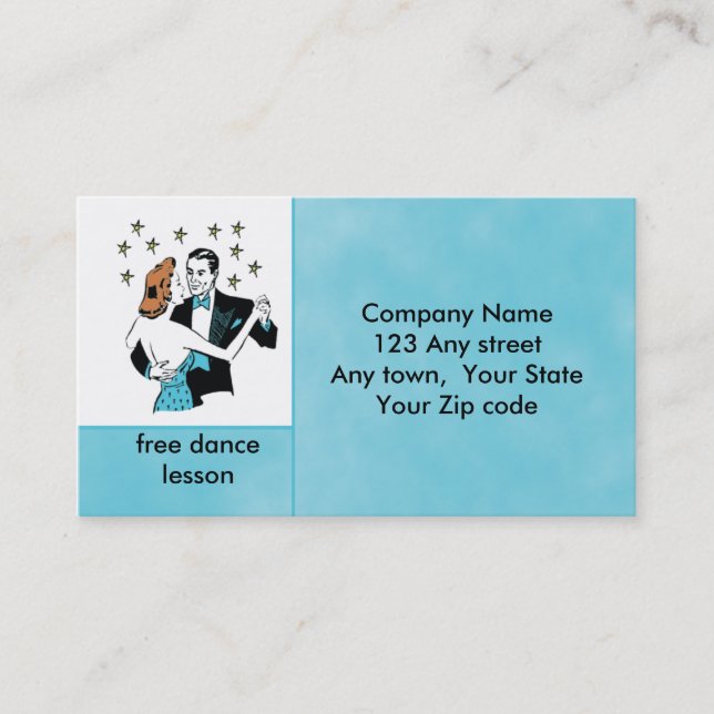 Dancing Couple in retro style studio or club card (Front)