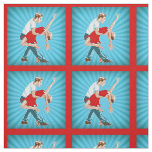 Dancing Couple Latin Salsa Disco Dance Fabric