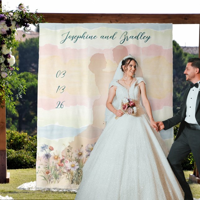 Dancing Couple Personalized Wedding Backdrop Tapestry (Creator Uploaded)