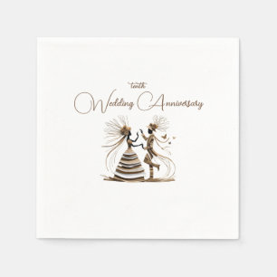 Dancing Couple Silhouette Napkins