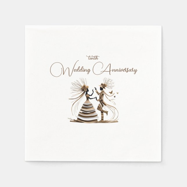 Dancing Couple Silhouette Napkins (Front)