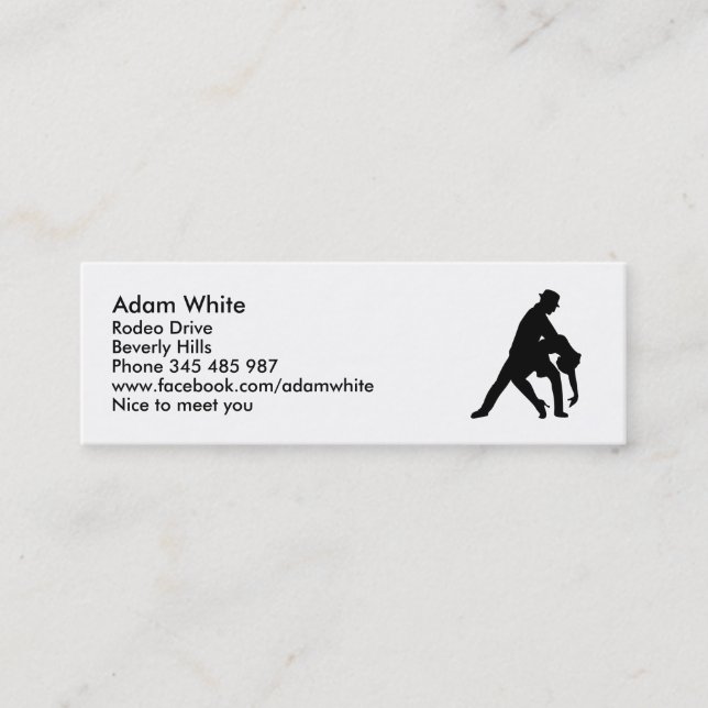 Dancing couple tango mini business card (Front)
