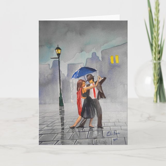 DANCING COUPLE UMBRELLA CARD (Front)