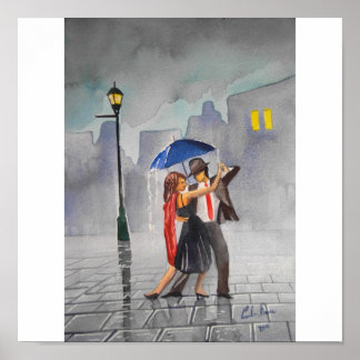 DANCING COUPLE UMBRELLA POSTER