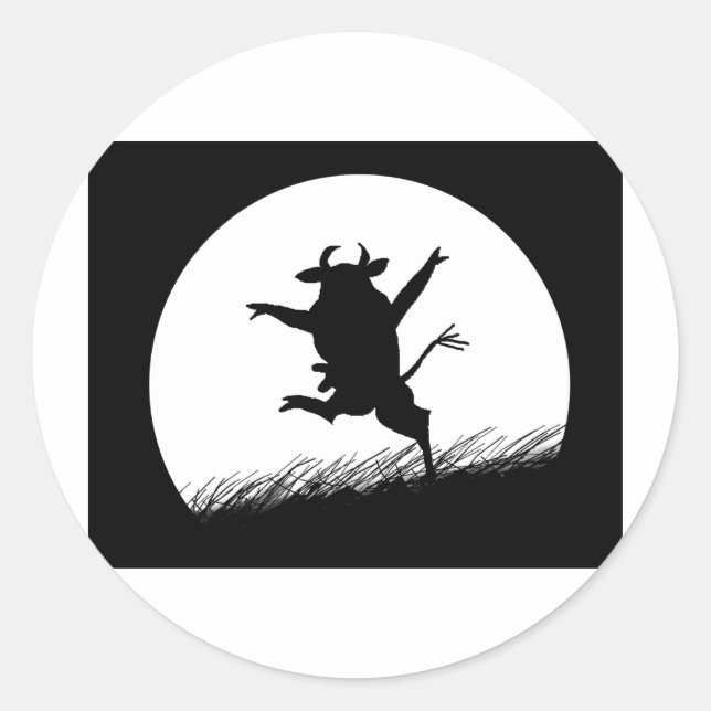 Dancing Cow Classic Round Sticker (Front)
