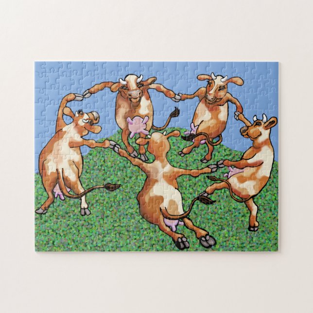 Dancing cows by Mootisse Jigsaw Puzzle (Horizontal)