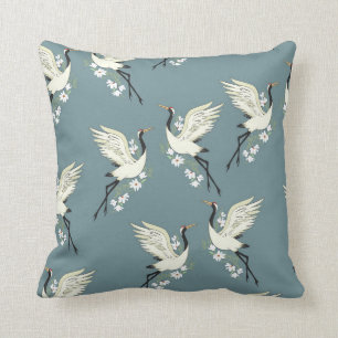 Dancing Crane Throw Pillow