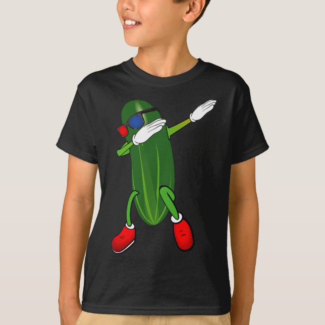 Dancing Cucumber Pickle Lover Cute Funny  T-Shirt (Front)