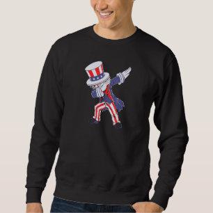 Dancing Dabbing Uncle Sam 4th Of July Boys Girls K Sweatshirt