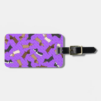 Dancing Dachshunds (Purple) Luggage Tag