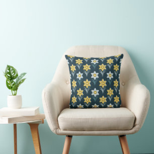 Dancing daffodil  throw pillow