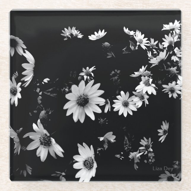 'Dancing Daisies' Glass Coaster (Front)