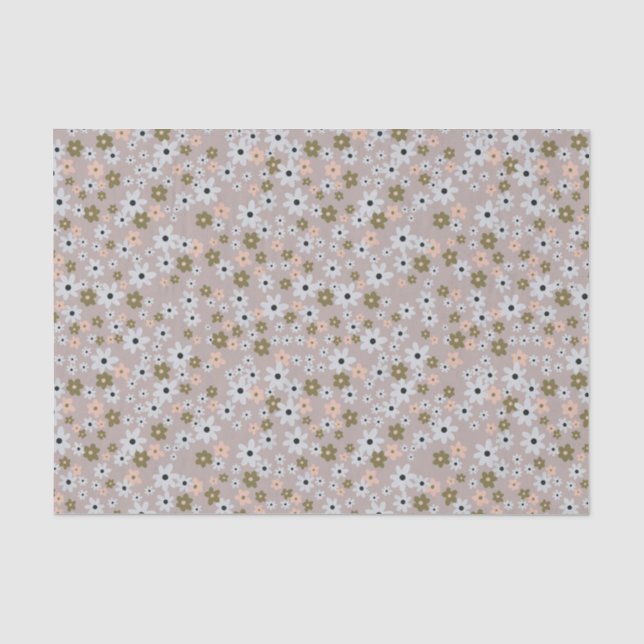 Dancing Daisies Pink Tissue Paper (Front)