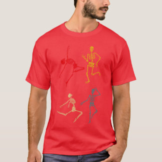Dancing Dance Skeleton Halloween Day Spooky Trick  T-Shirt