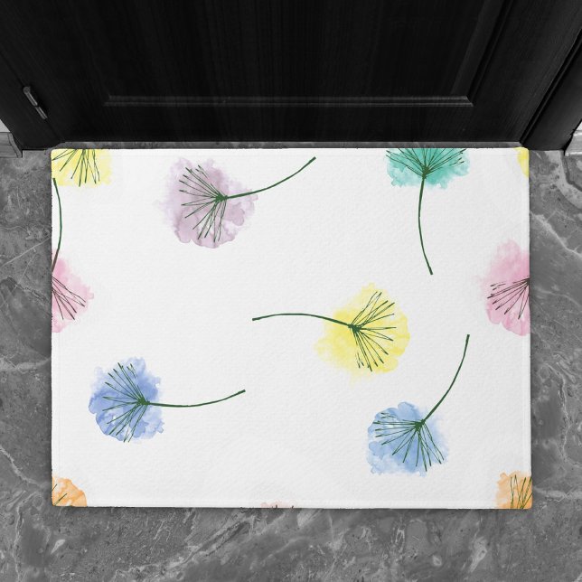 Dancing Dandelions | Watercolor Floral Pattern Doormat (Creator Uploaded)